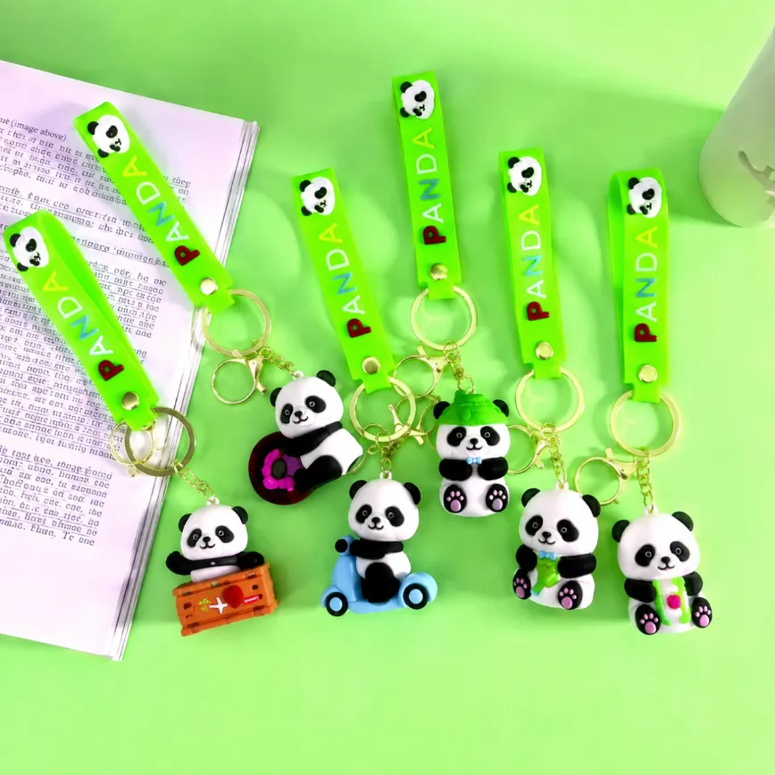 Panda Character Keychain with PANDA Strap – 6 cm