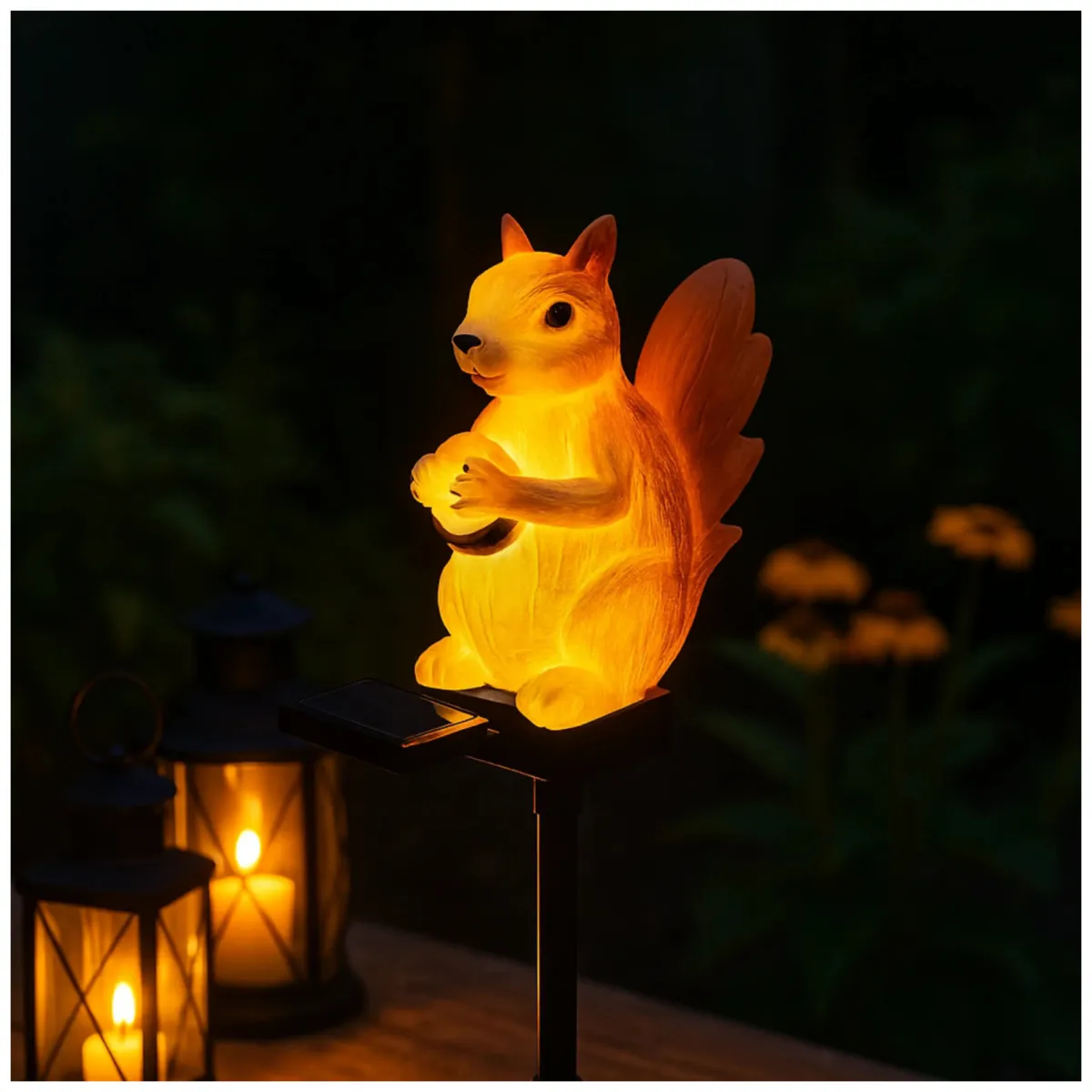 Zonne-eekhoorn tuinlamp schemersensor waterdicht