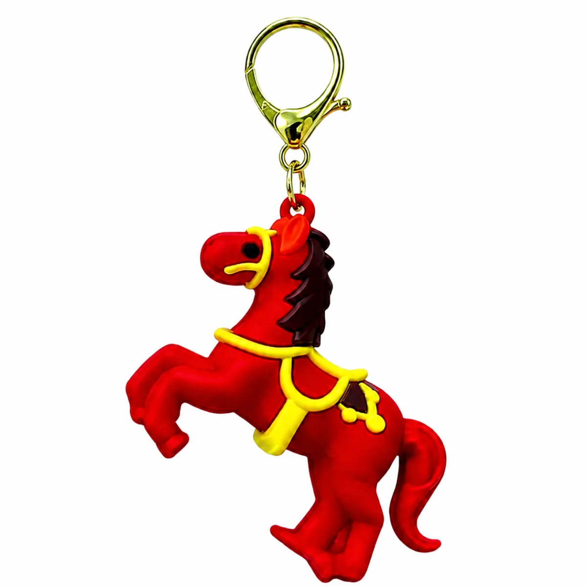 Warhorse Keychains with Metal Clasp – Red, 7 cm, 12-Piece Pack 789773