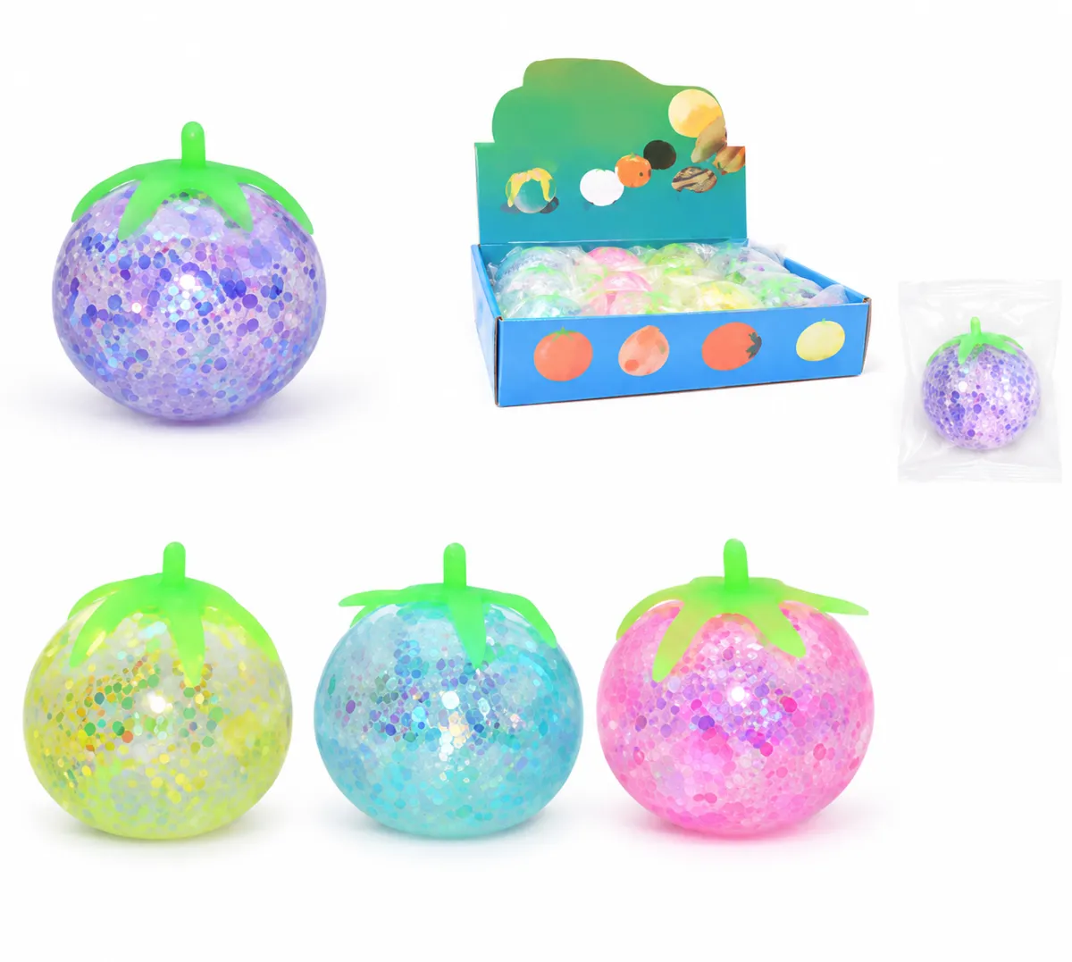 Tomato-Shaped Squeeze Toy 5.3cm – Colorful Soft Toy | 792457