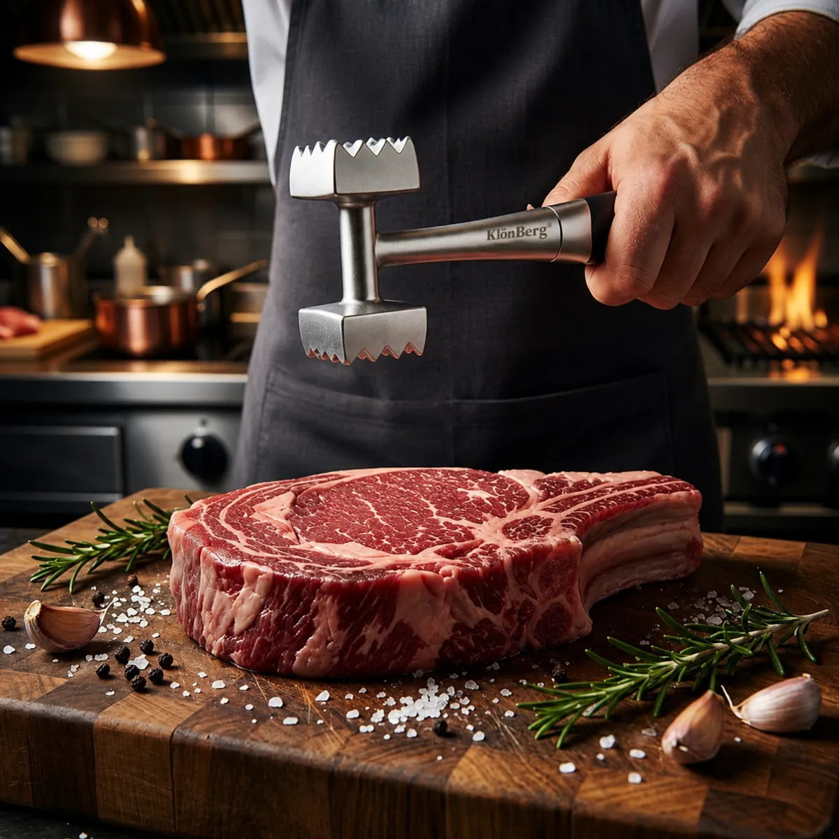 Double-Sided Meat Tenderizer Hammer with Non-Slip Grip Handle