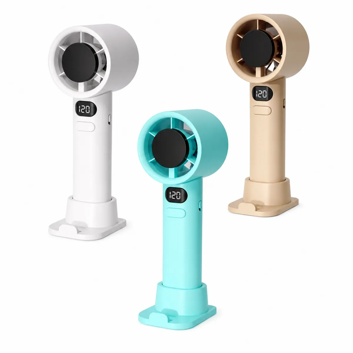 Mini Rechargeable Fan with Digital Display 120 Speed Levels
