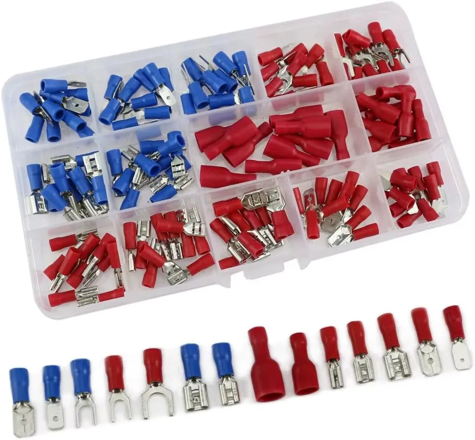 Insulated Electrical Connector Set - Wire Terminals in Organizer KDM1032