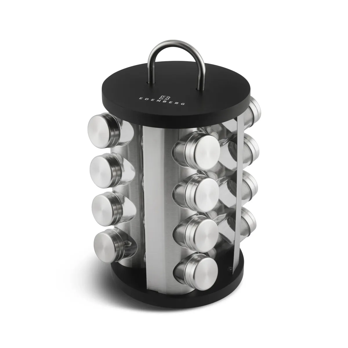 Edenberg Spice Rack 17pcs - 16 Glass Containers and A Rotating Stand EB-4027