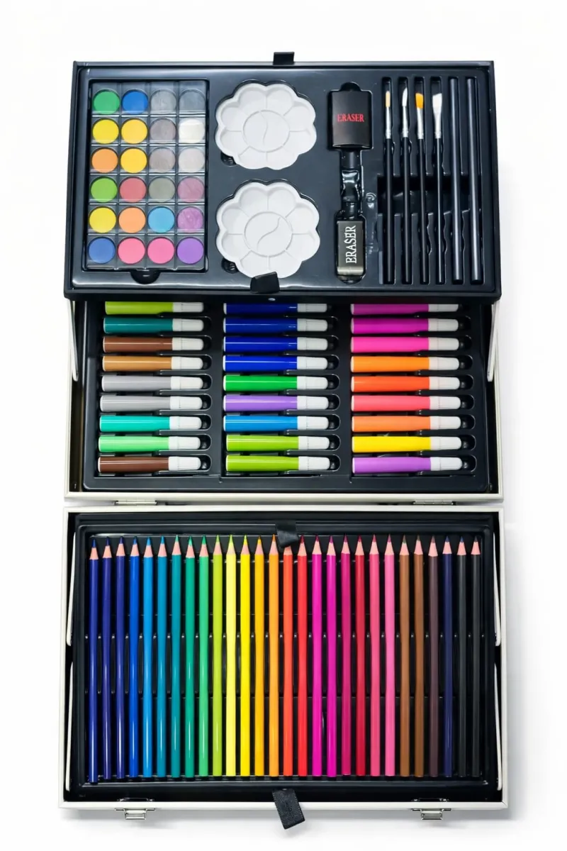 Drawing Set 145 Elements Pink and Blue