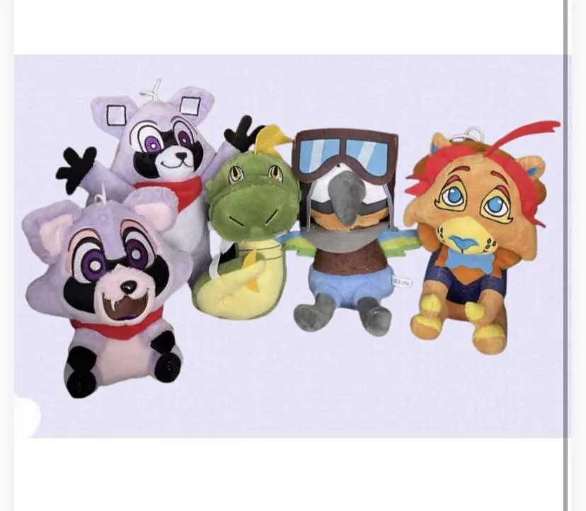 Assorted Cartoon Animal Plush Toys / Keychains (Indigo Park Game Character Plush Assortment)
