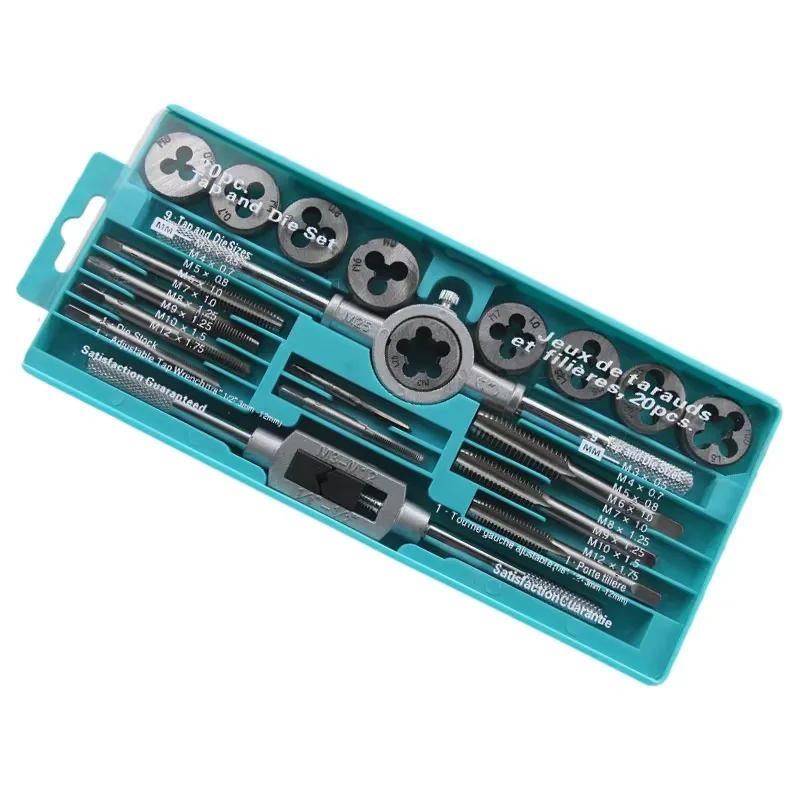 20-Piece Metric Tap and Die Set with Case - Hand Threading Tools KDM1022