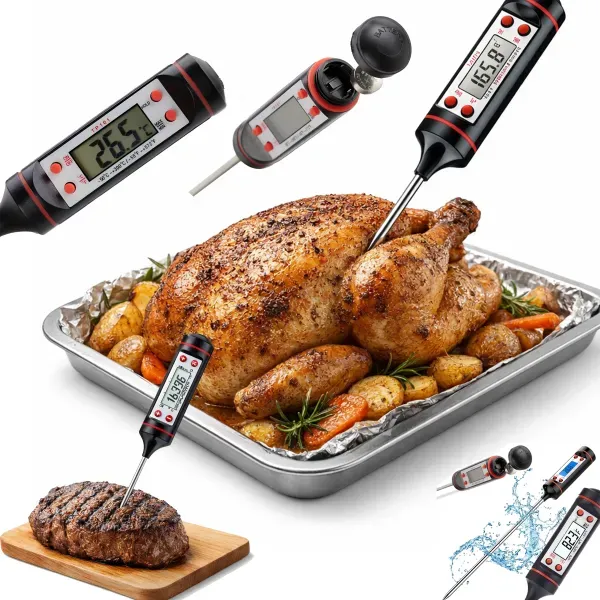 Digital Kitchen Thermometer with Probe for Grill Meat Wine Water | TMR1111