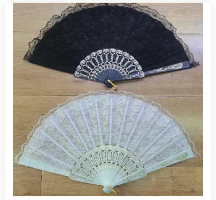 Vintage Double-Layer Lace Folding Hand Fan