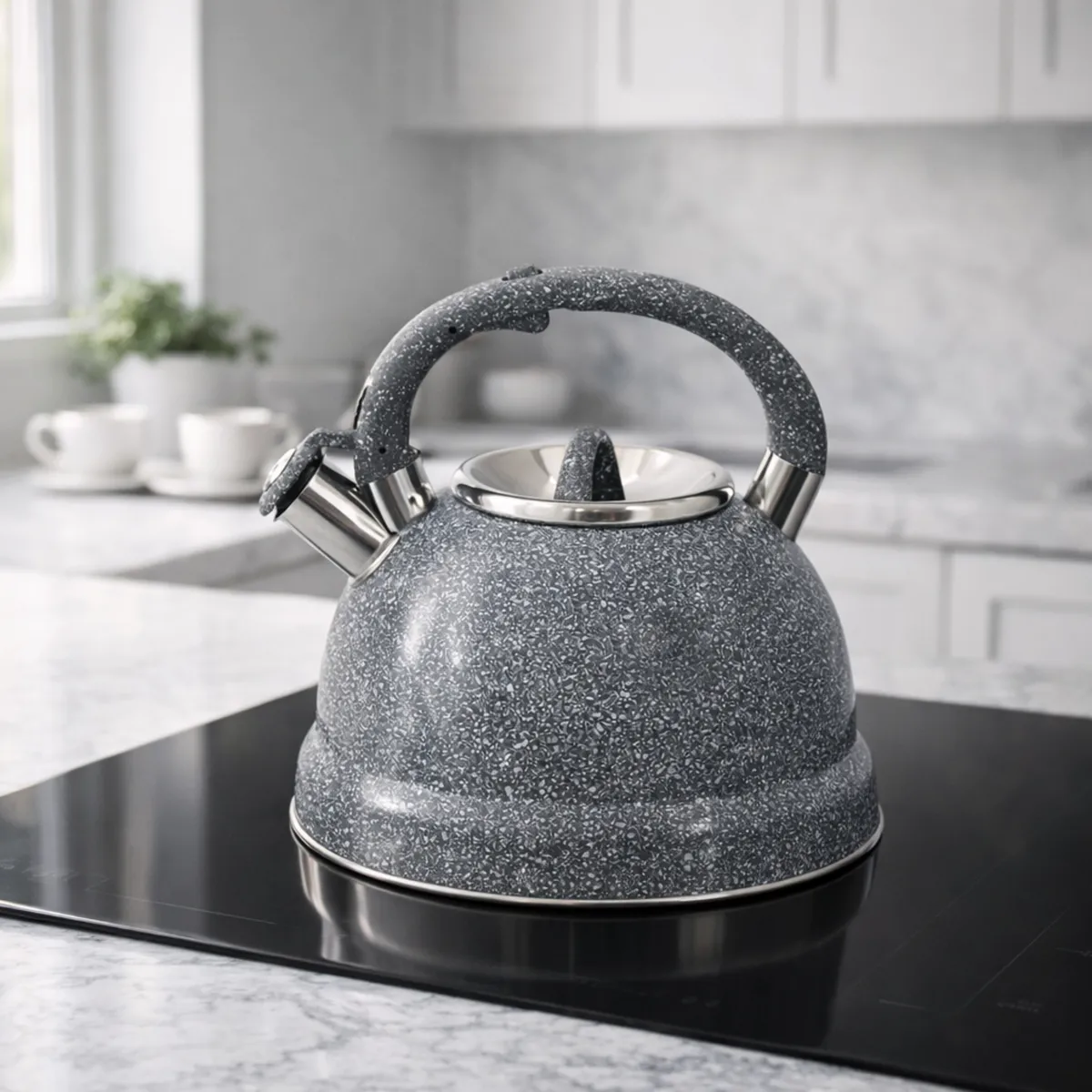 Whistling Kettle 3L Stainless Steel Granite Grey Induction KB-6609
