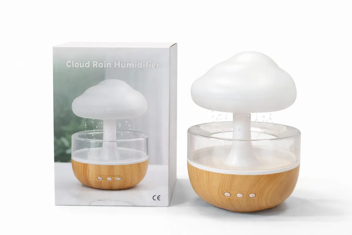 Cloud Raindrop Humidifier with Mood LED Lighting KDM0489