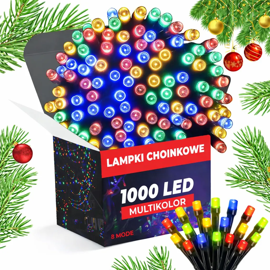 CHRISTMAS TREE LIGHTS 1000 LED 67M - MULTICOLOR (RGB) - 8 MODE (NORMAL) - CP1161