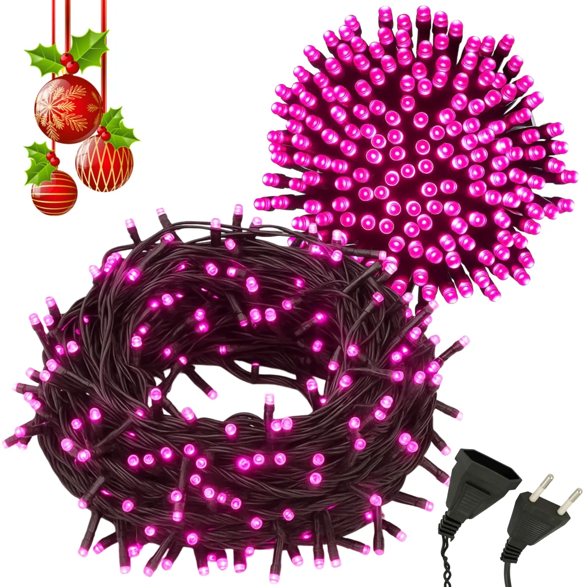 Christmas Tree Lights  300 LED - 21 M - Pink - 8 Mode - L090951