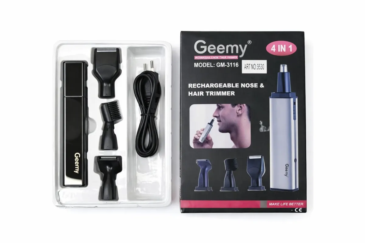 GEEMY GM3116 4-in-1 Rechargeable Electric Nose & Hair Trimmer Kit KDM0135