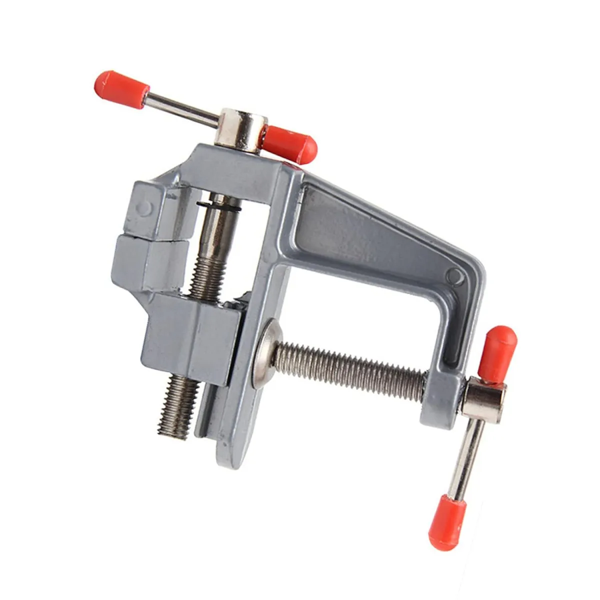 Small Bench Vise Clamp-On Table Vise, Heavy Duty Steel Mini Vise Tool for DIY, Hobby & Household Repairs