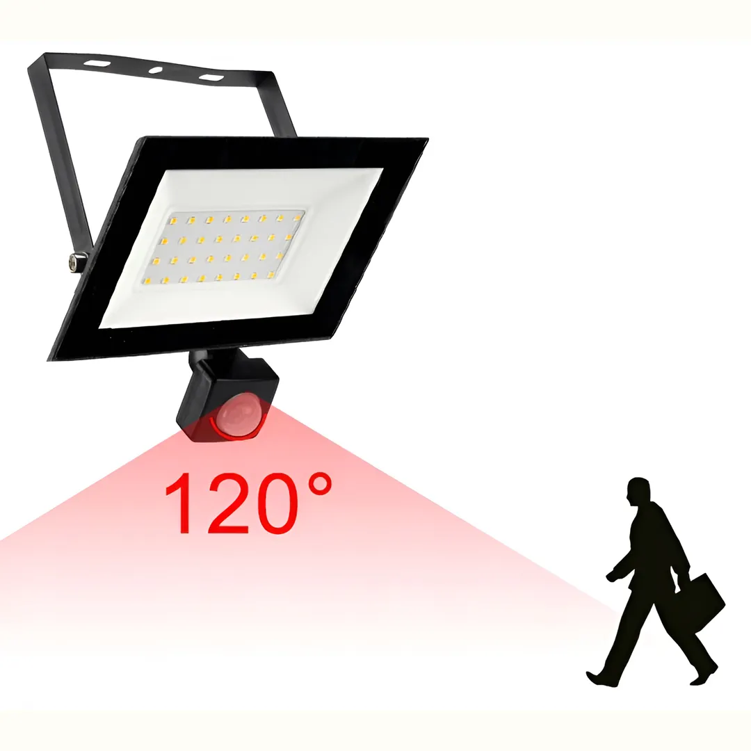 POWERON 50W PIR LED FLOOD LIGHT WITH MOTION SENSOR - FDL1115