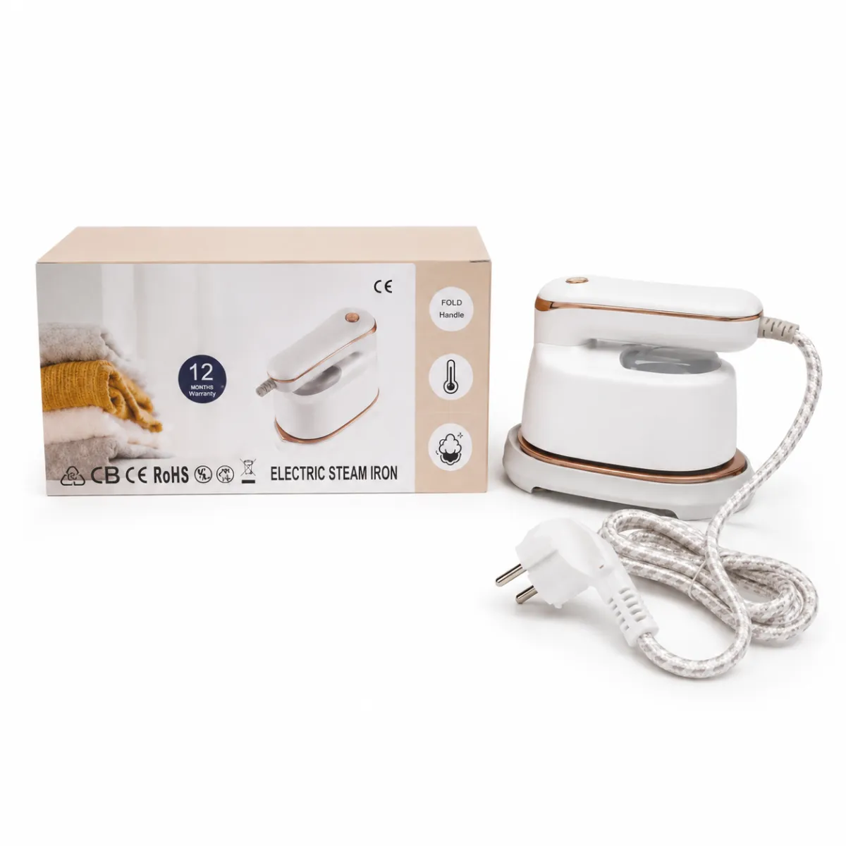 Portable Folding Electric Steam Iron 2000W - Perfect for Travel KDM0637