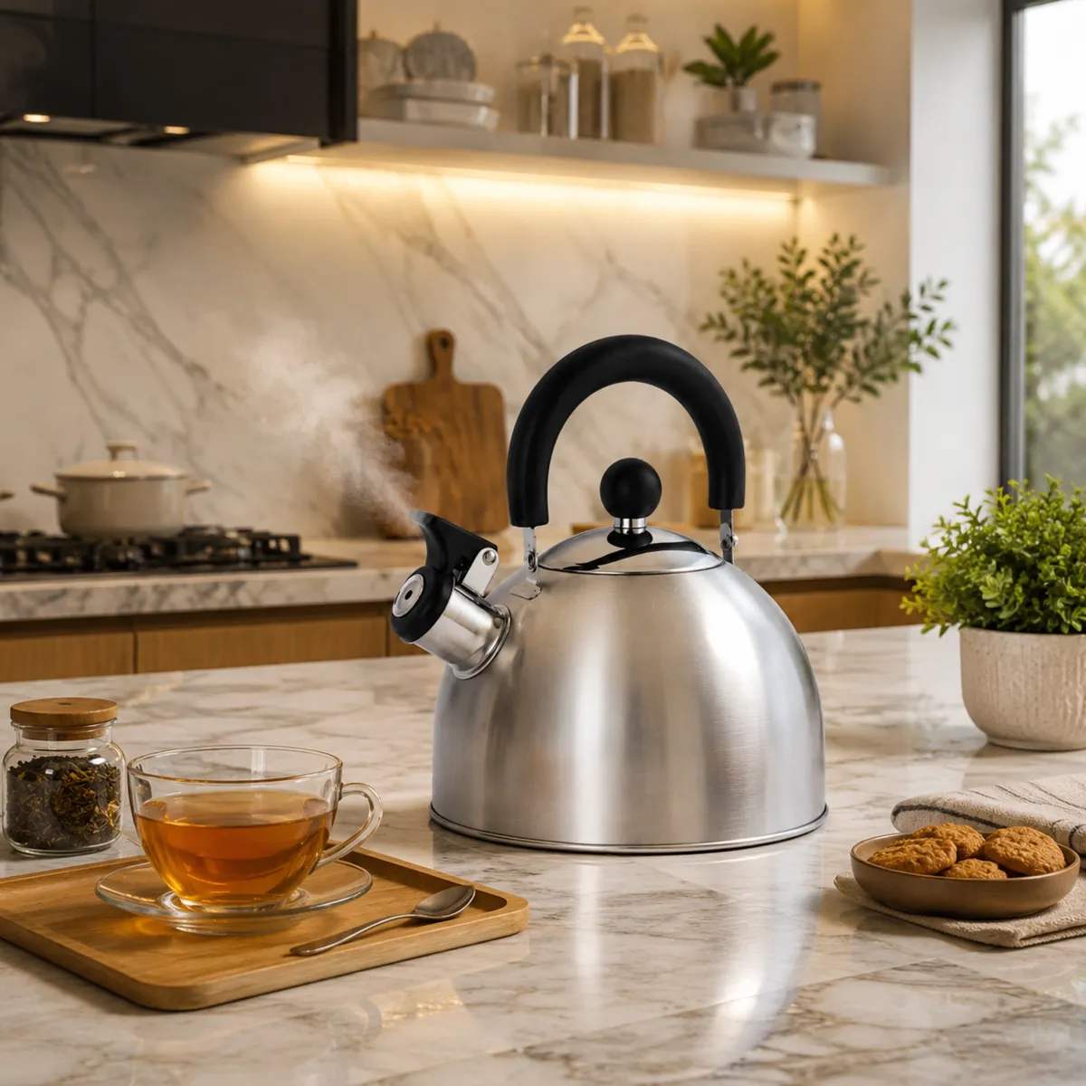 Stainless Steel Whistling Kettle 2.0L Induction Compatible KB-1003