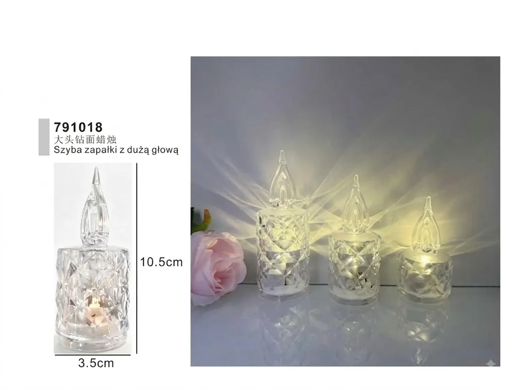 Compact Crystal-Style Diamond Cut Flameless LED Tea Light (10.5cm) 791018