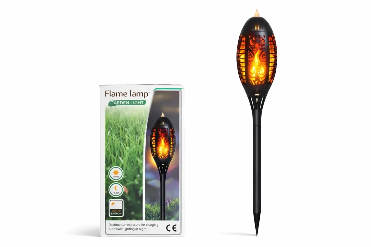 Solar Garden Light with Flame Effect