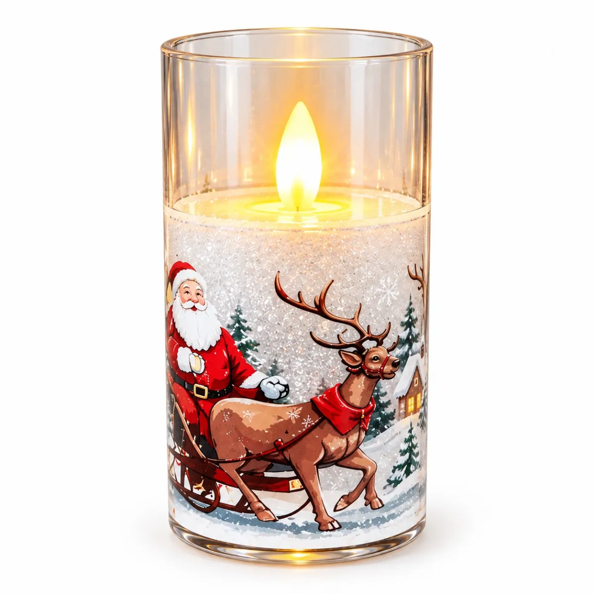 Christmas LED Candle Santa Reindeer 11.5cm - PX-791525