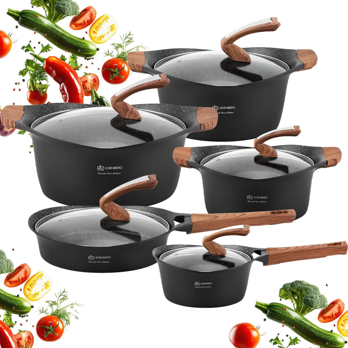 Edenberg 15pcs Cookware set with kitchen tools | EB-9184