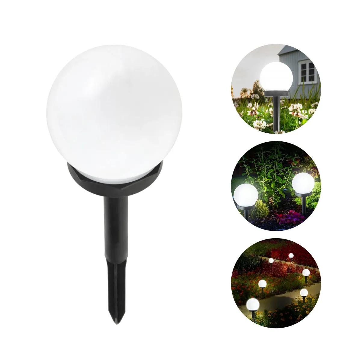 1pcs Solar Powered Led Light ball White Medium - SL1137