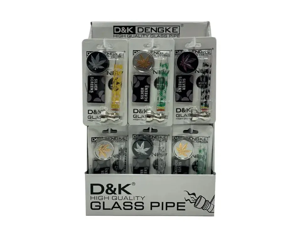 D&K High Quality Glass Pipe with Grinder & Screens Set KDM0119