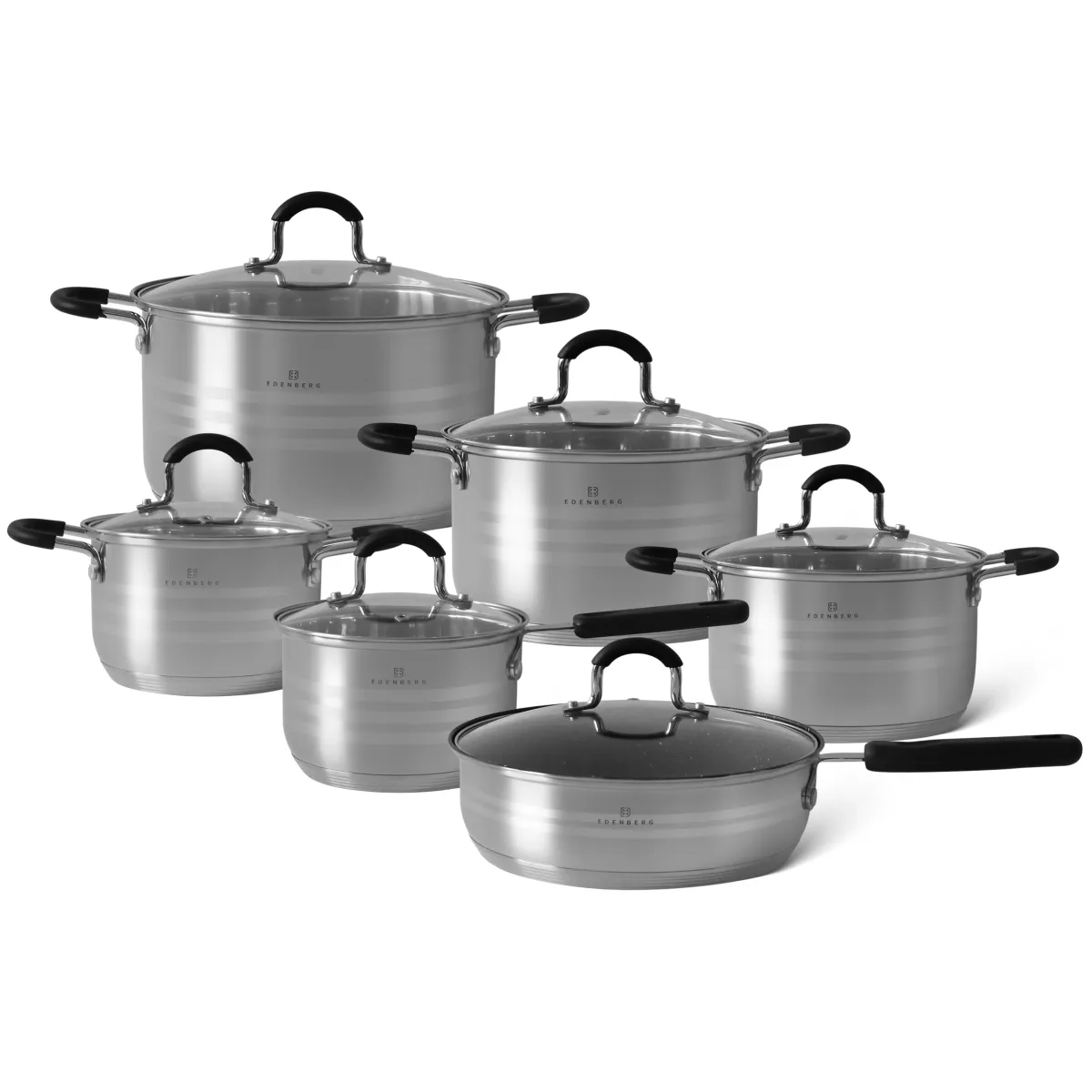 Edenberg Stainless Steel Cookware set 12 pcs EB-4080