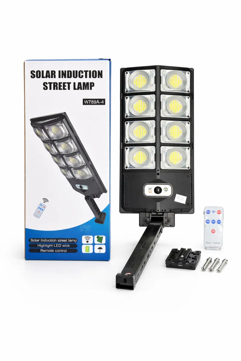 Solar Induction Street Lamp with 8 LED Bulbs and Remote Control KDM0779