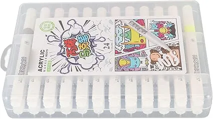 24-Piece Acrylic Marker Set with Storage Case - Perfect for Artists KDM0997