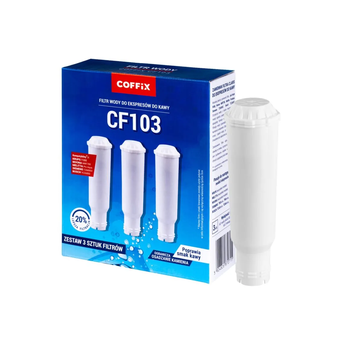 Melitta Nivona Krups Siemens Bosch Espresso Machine Filter Replacement COFFIX CF103 – Pack of 3