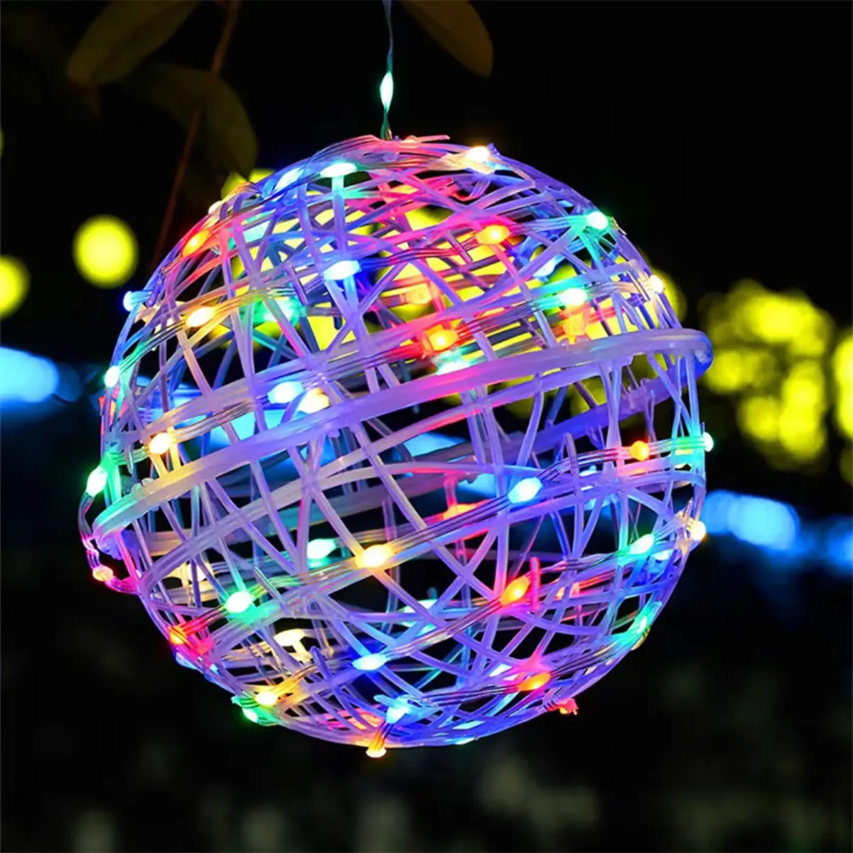 CHRISTMAS OUTDOOR HANGING LIGHT BALL 80 LED - 20CM MULTICOLOR (RGB) - CP1179