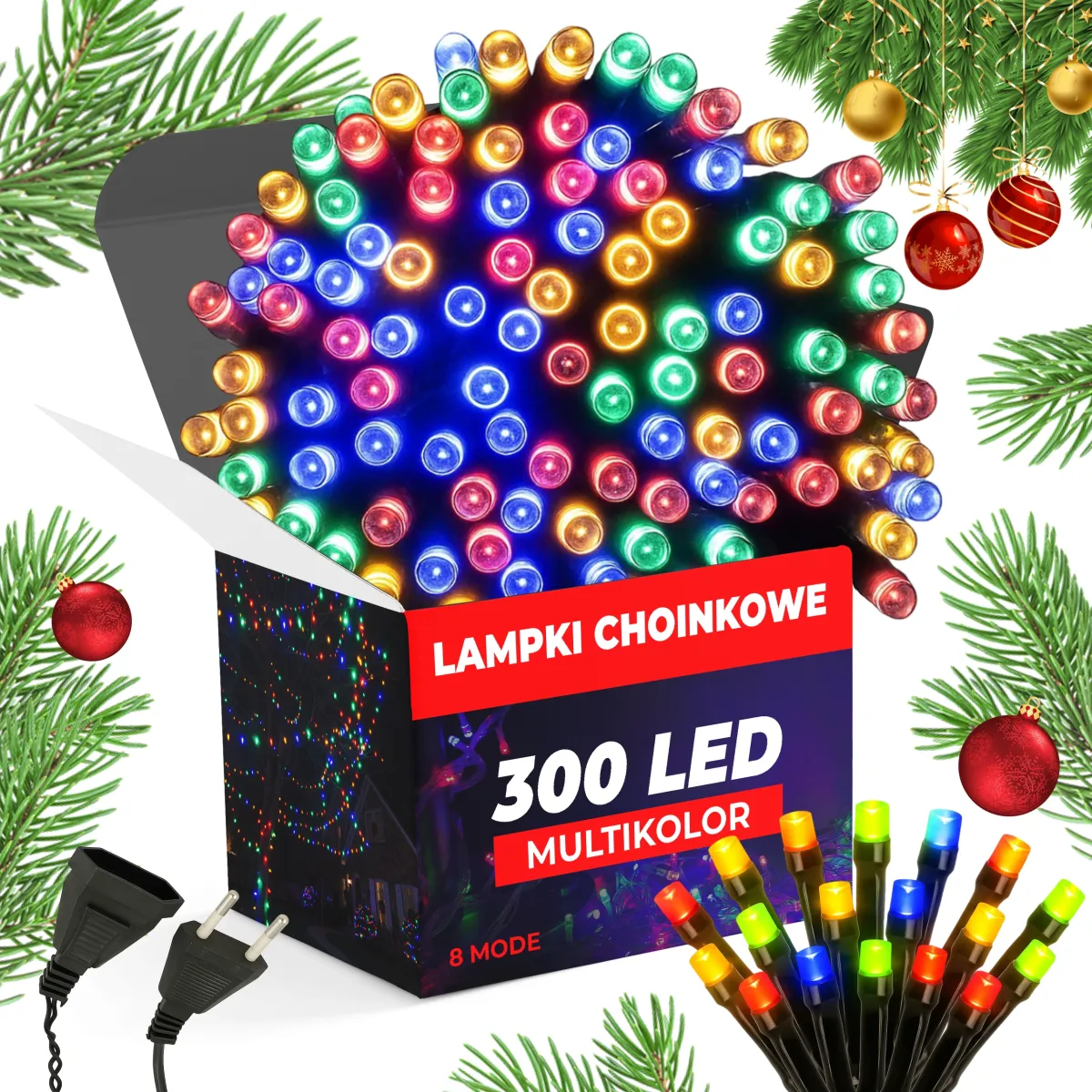 CHRISTMAS TREE LIGHTS 300 LED - 20M - RGB - 8 MODE (NORMAL) - CP1155