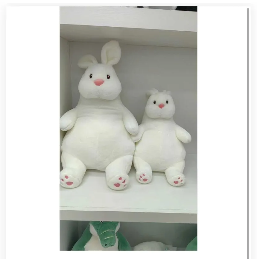 Chubby White Bunny Plush Toy