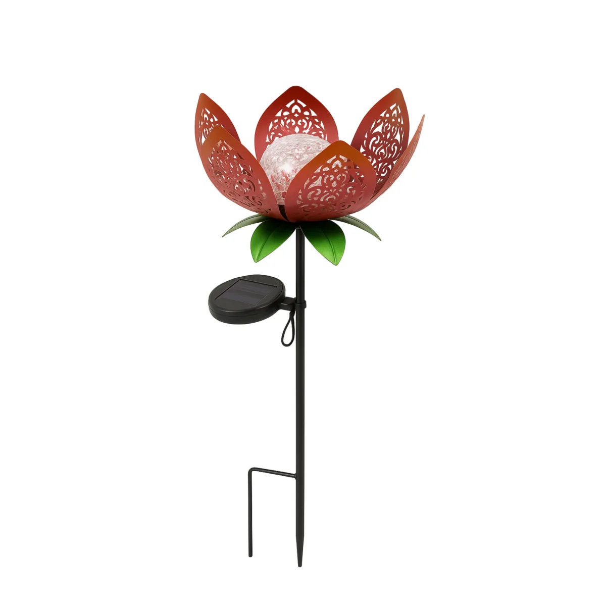 Solar LED Lotus Flower Lamp 80 cm Garden Decorative IP65 Warm White Dusk Sensor
