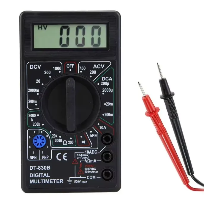 Multímetro digital DT-830B con cables prueba KDM0435
