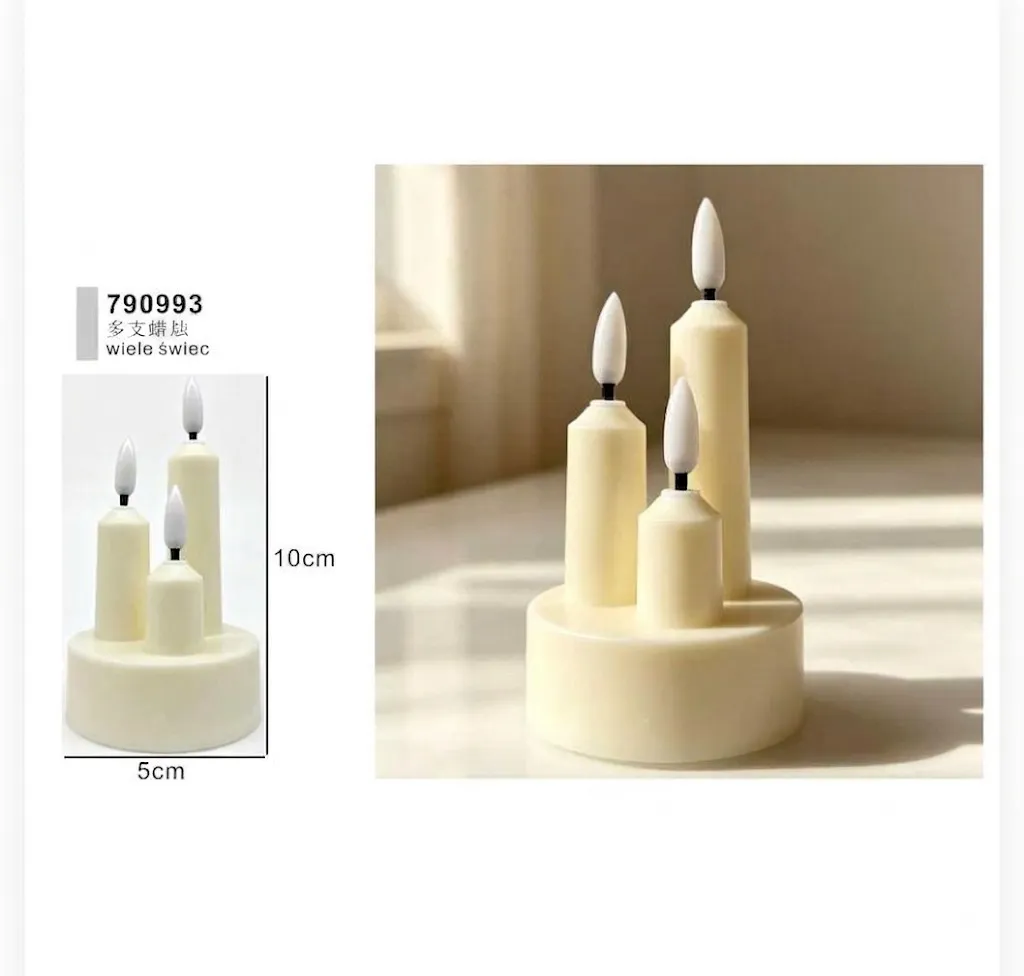 Multi-Candle Cream LED Candelabra (10 cm x 5 cm) – Item 790993