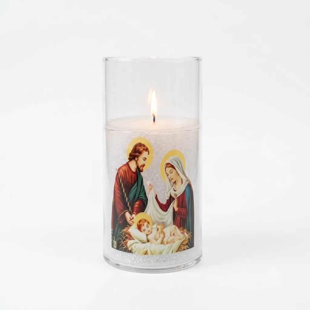 LED Religious Christmas Candle 6.5 × 11.5cm - PX-791524