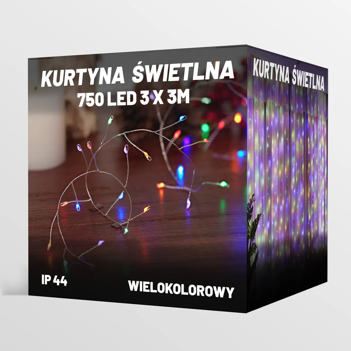 LED LIGHT CURTAIN 750 LED 3M x 3M - MULTICOLOR (RGB) - CP1172