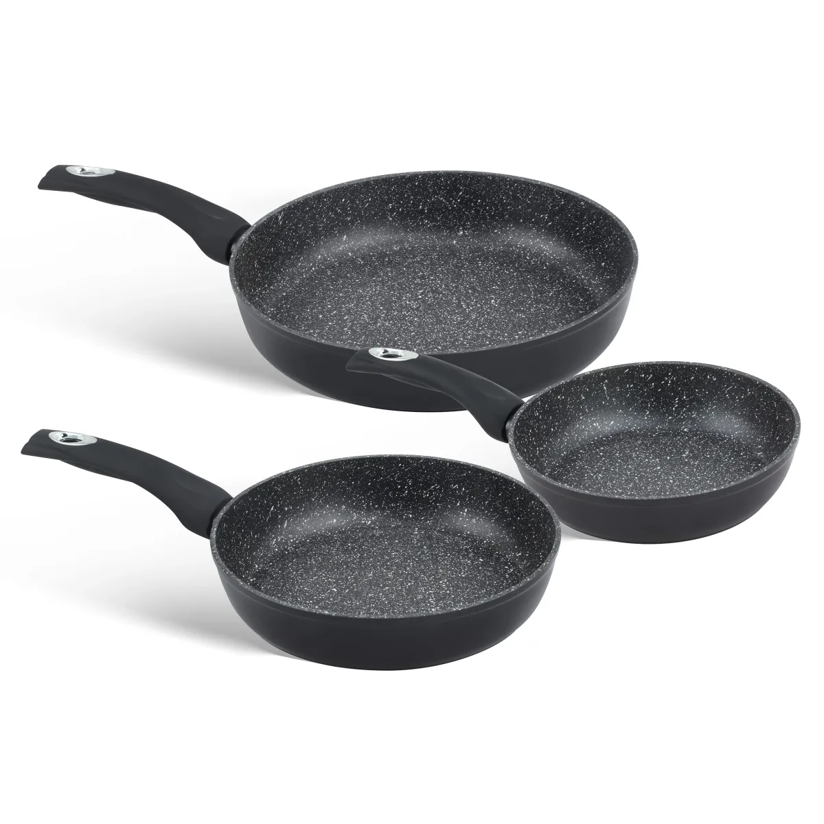 Edenberg  3-Piece Frypan Set – Non-Stick Ceramic-Marble Coating Induction Ready - EB-1731