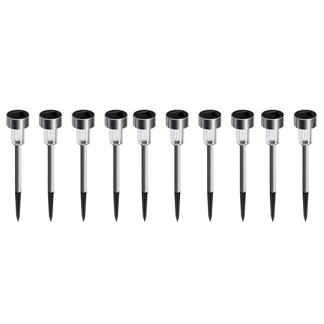 Solar Garden Pathway Lights ( 36.5 cm ) - Cold White - 10 Pcs - SL1139