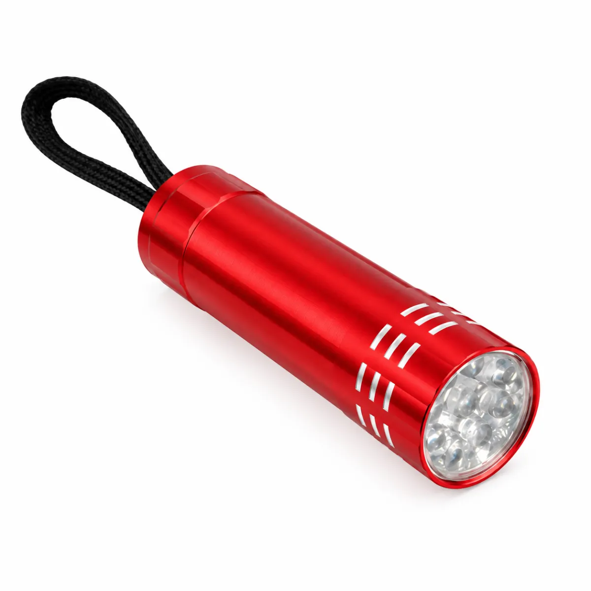 LED Flashlight 9 LED Aluminum 3 AAA Batteries Red- SC-1114
