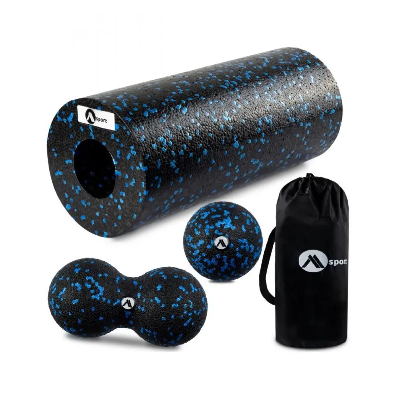 Asport 3-in-1 Foam Roller & Massage Ball Set with Bag KDM1058