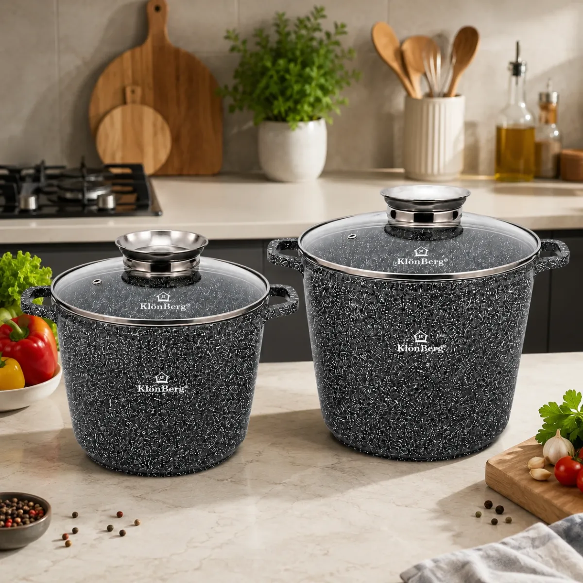 Ceramic Marble Cookware Set 4 Pcs Induction KB-3745