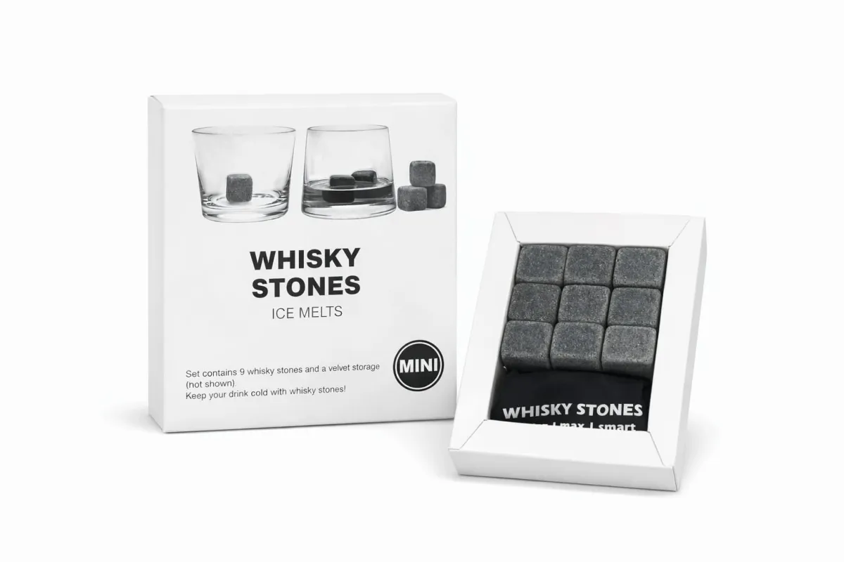 Reusable Whisky Stones Set with Velvet Pouch - 9 Ice Cubes KDM0213