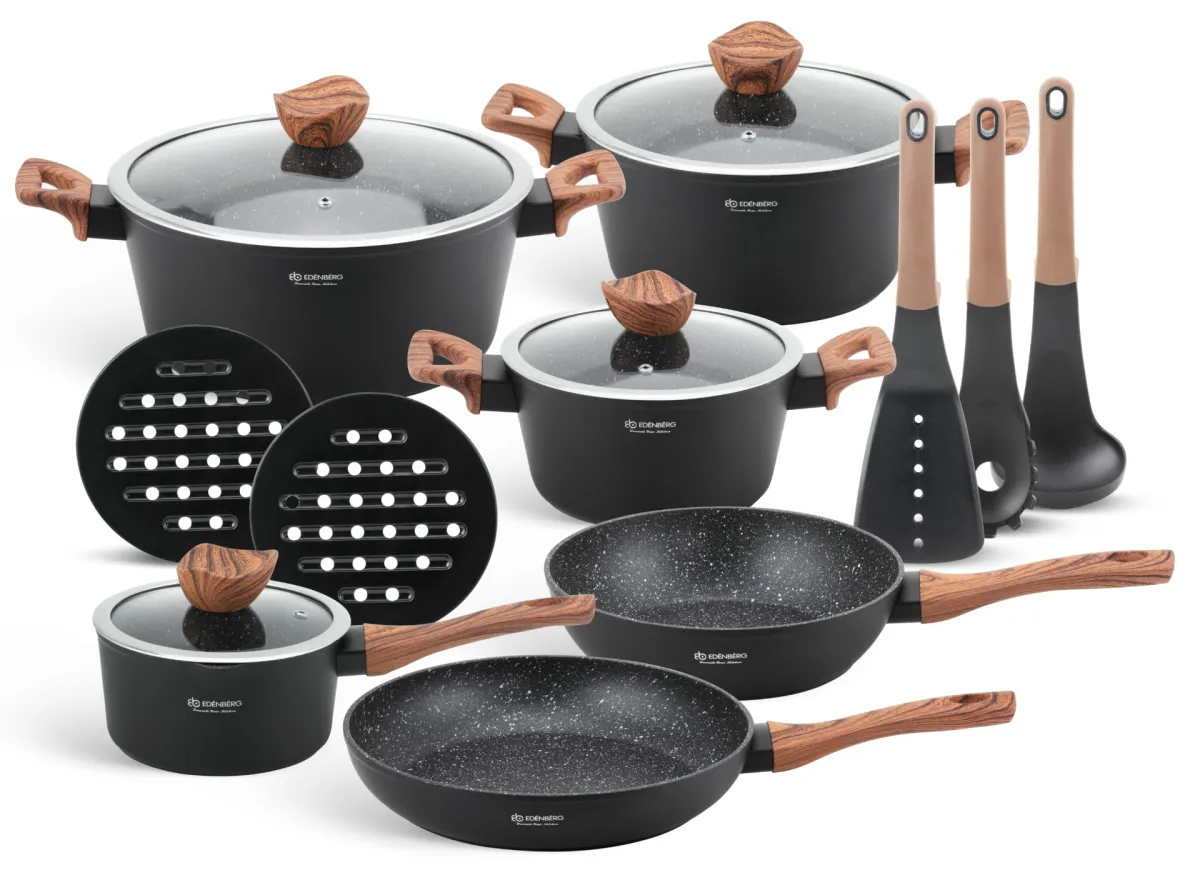 EDENBERG Cookware set with kitchen tools 15pcs EB-5616A