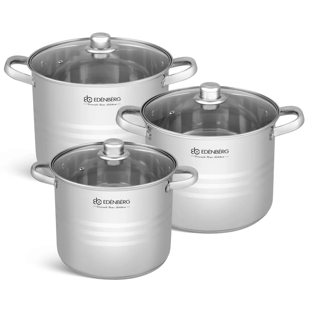 Edenberg stainless steel Cookware set 6pcs EB-525