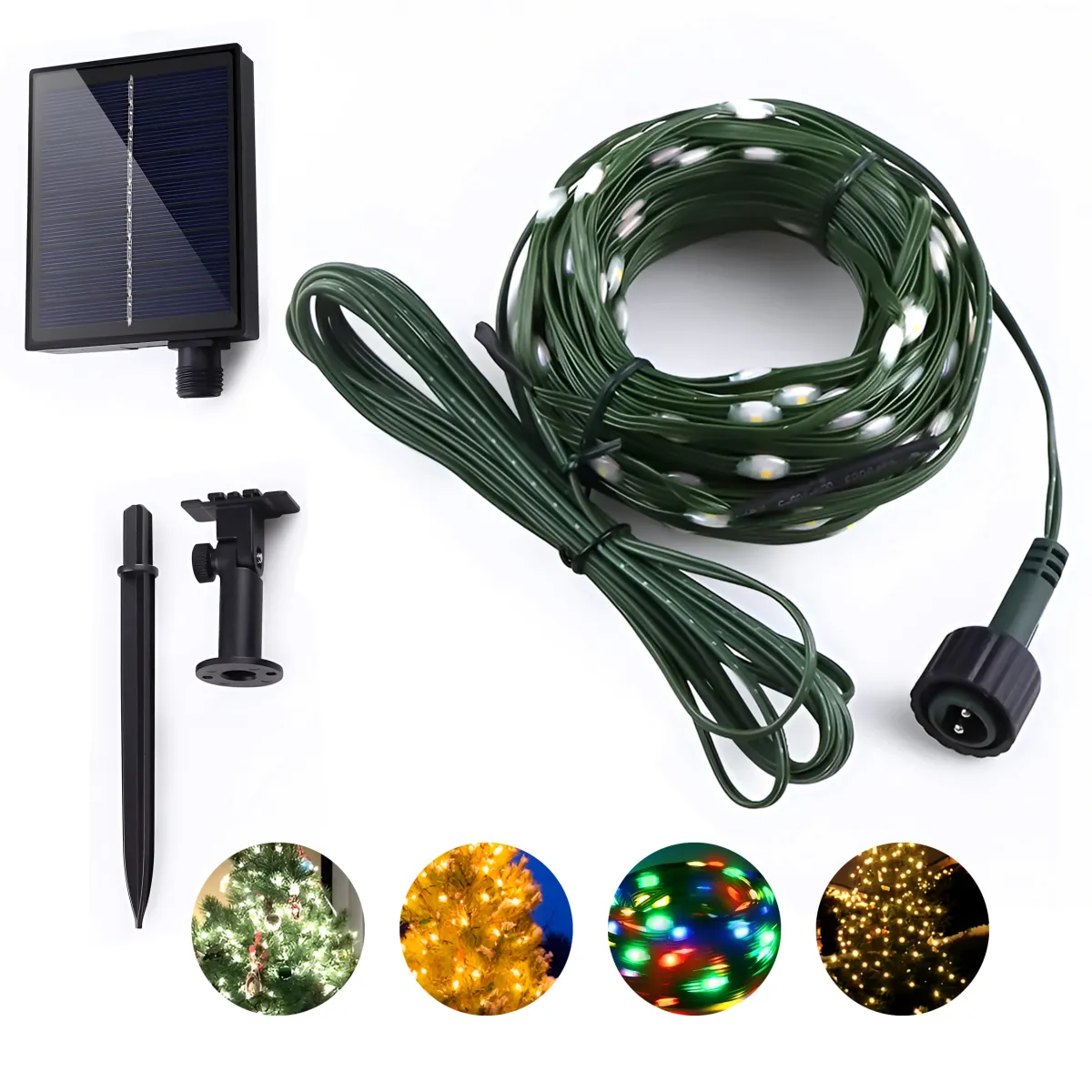 CHRISTMAS DECORATION OUTDOOR SOLAR LED STRING LIGHT 8 MODES 100 LED 12 M - CP1150