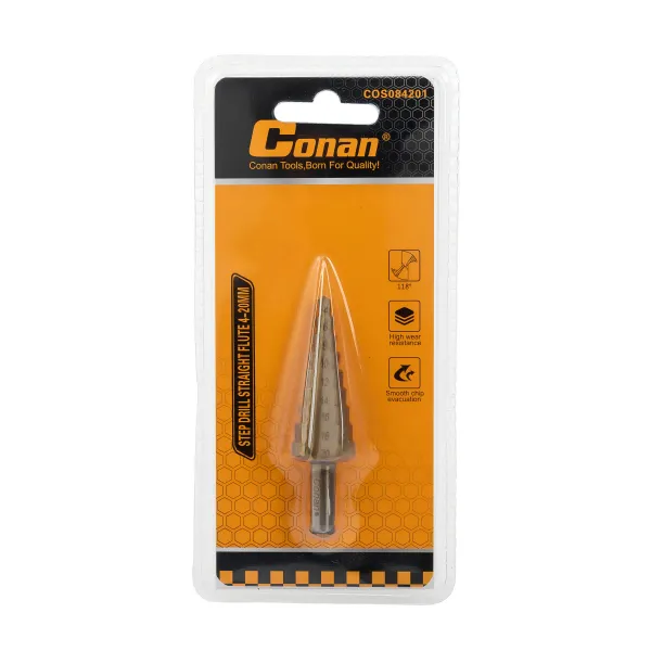 Conan Step Drill Bit Straight Flute 4-20mm for Metal Wood Plastic KDM0970